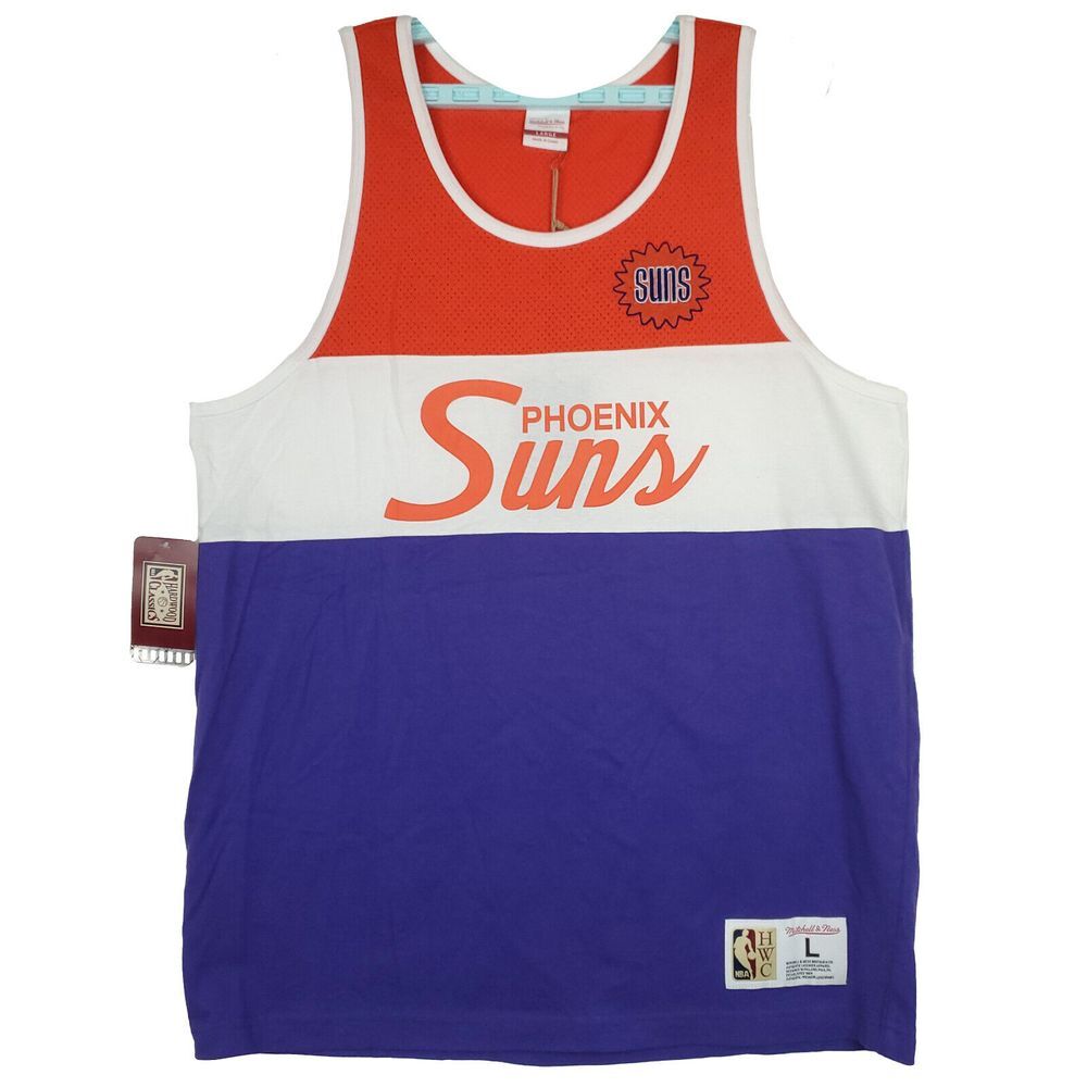 Phoenix Suns Mitchell & Ness NBA L Large Tank‎ Top Purple White Orange NWT